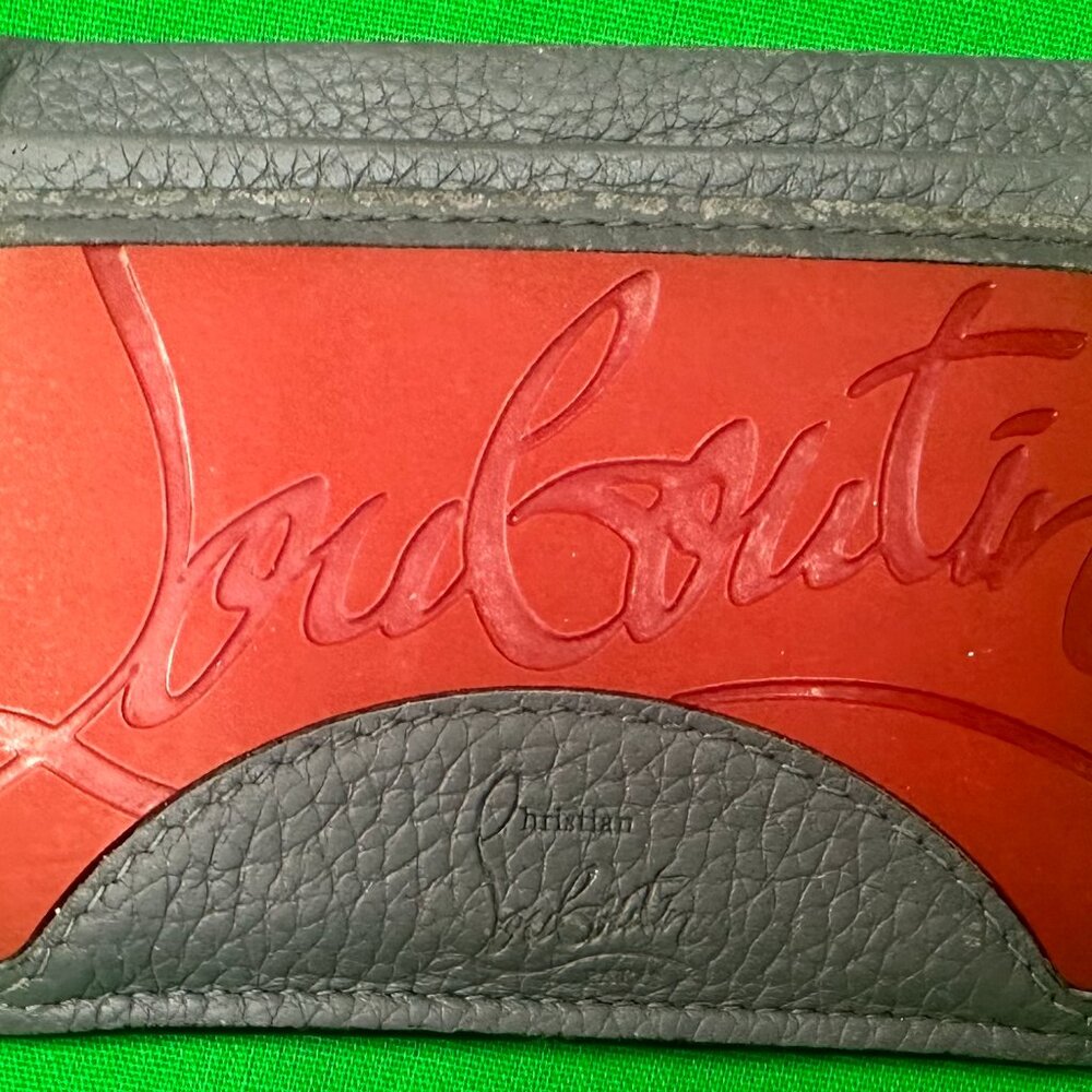 Christian Louboutin Kios Grey Card holder - Grained calf leather